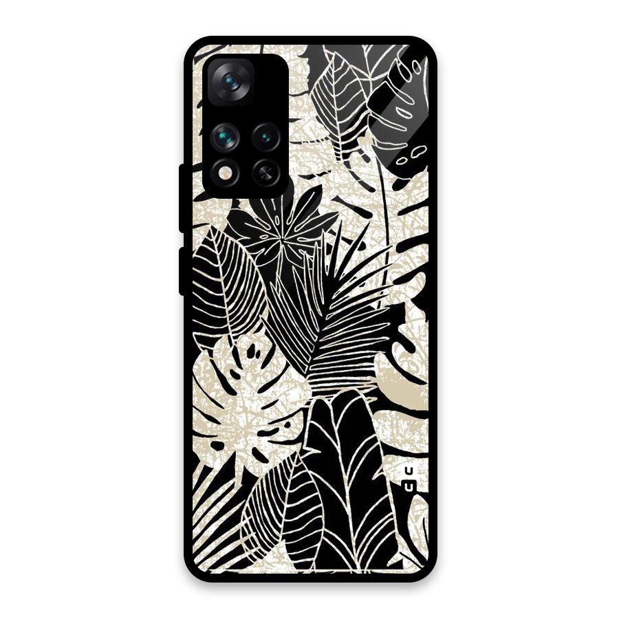 Leaf Pattern Glass Back Case for Xiaomi 11i HyperCharge 5G