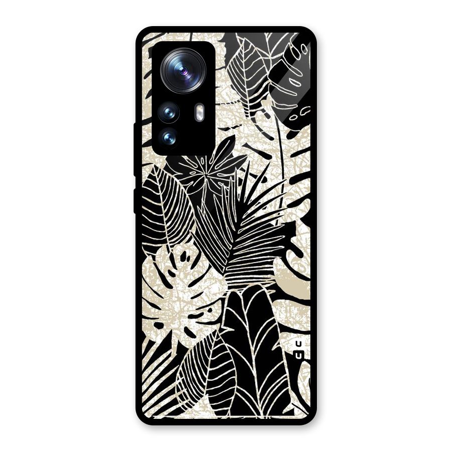 Leaf Pattern Glass Back Case for Xiaomi 12 Pro