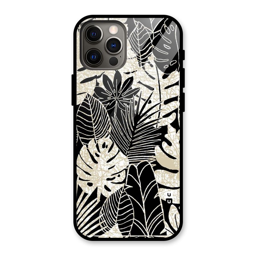 Leaf Pattern Glass Back Case for iPhone 12 Pro