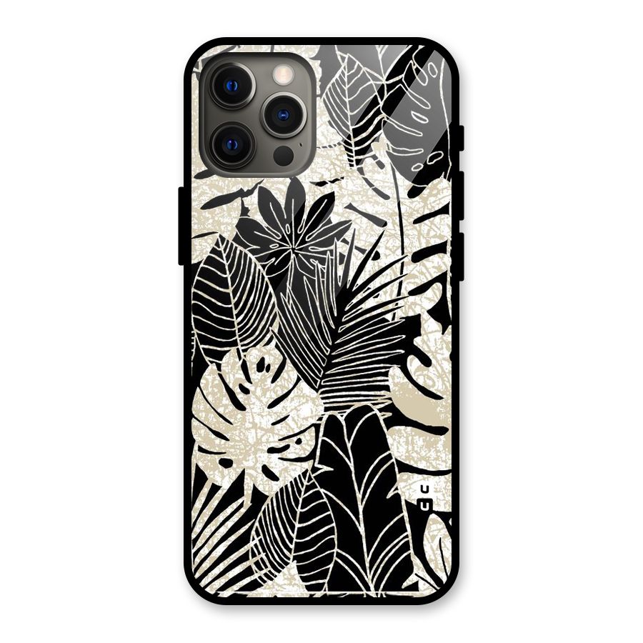 Leaf Pattern Glass Back Case for iPhone 12 Pro Max