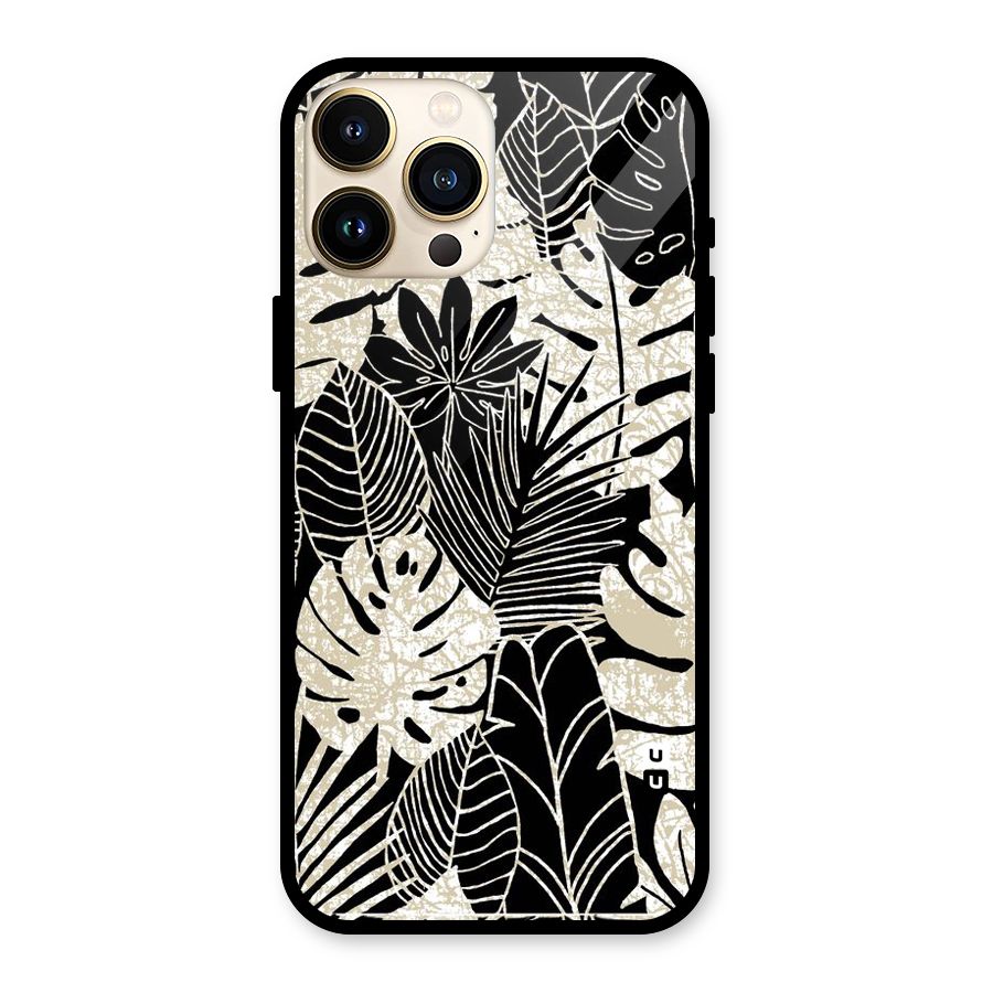 Leaf Pattern Glass Back Case for iPhone 13 Pro Max