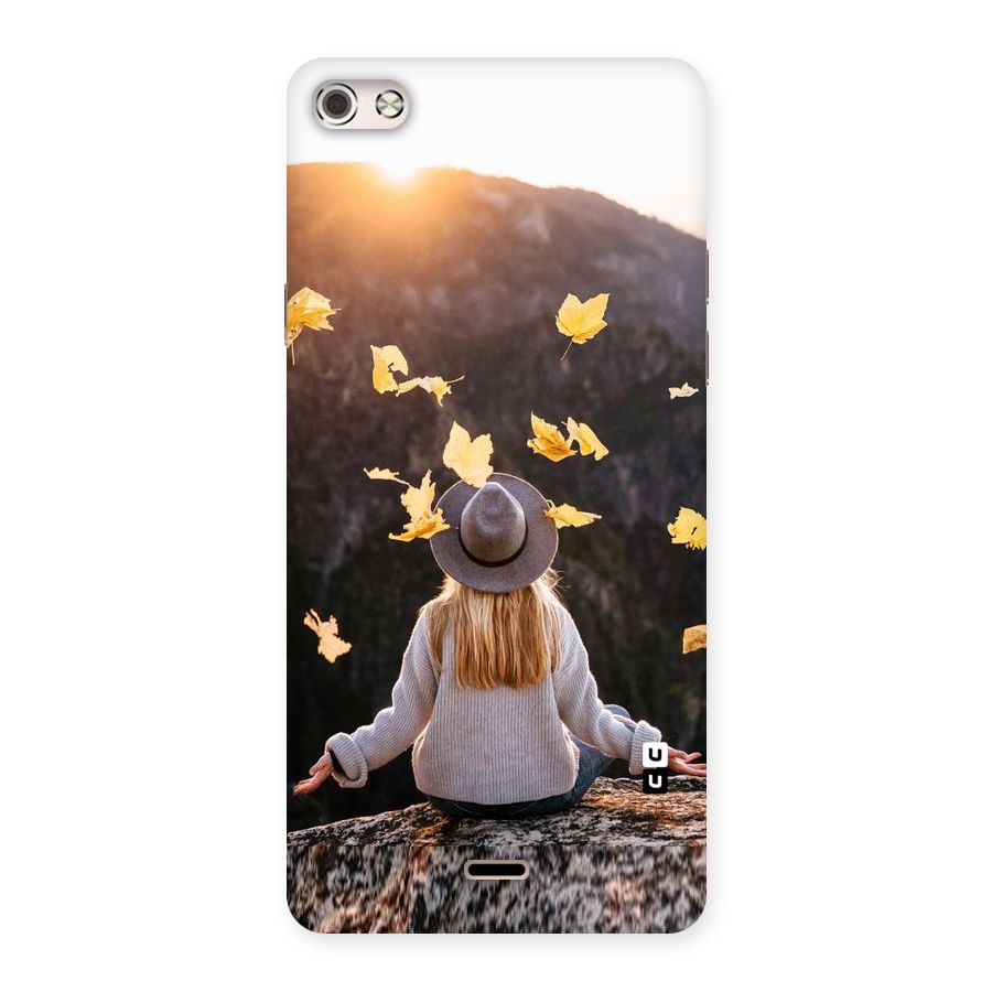 Leaf Rain Sunset Back Case for Micromax Canvas Silver 5