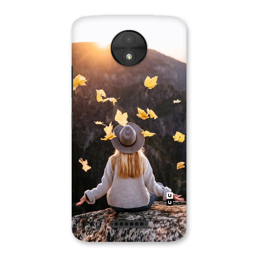 Leaf Rain Sunset Back Case for Moto C