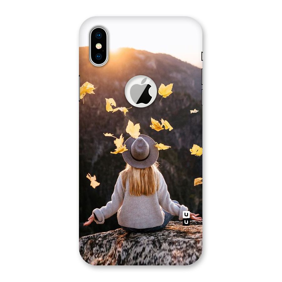 Leaf Rain Sunset Back Case for iPhone XS Logo Cut