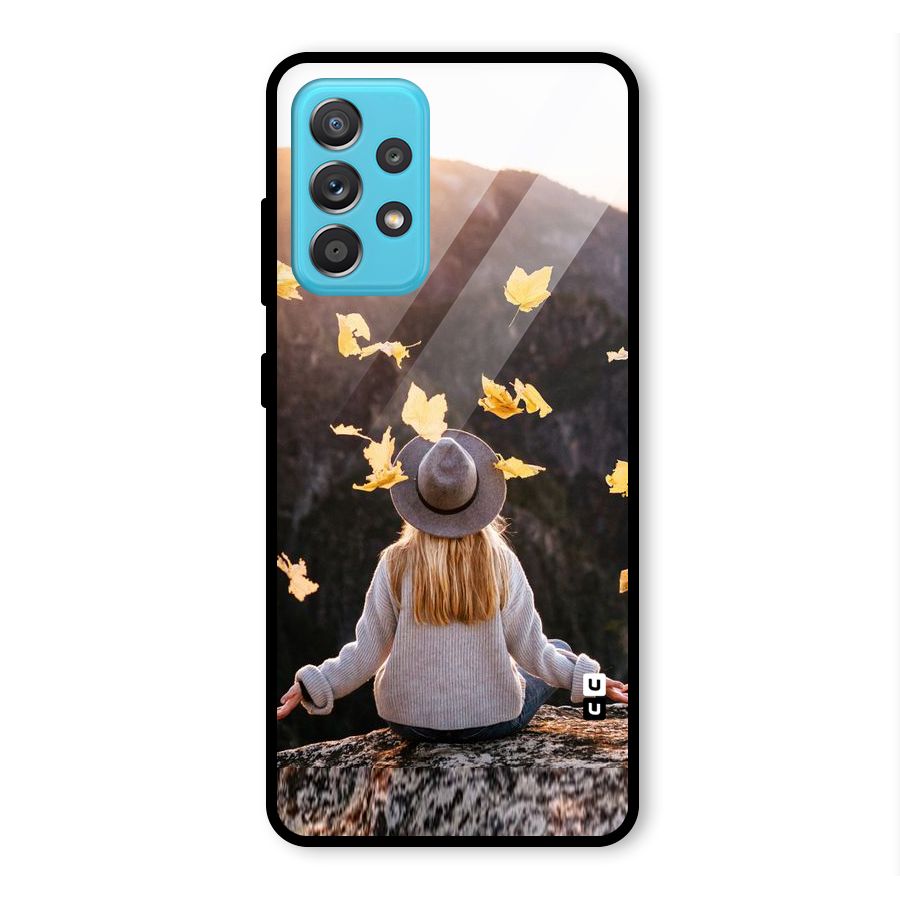 Leaf Rain Sunset Glass Back Case for Galaxy A52