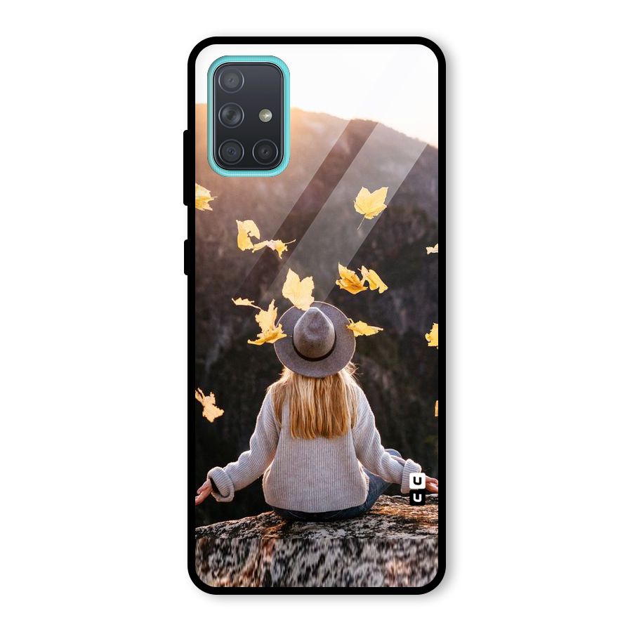 Leaf Rain Sunset Glass Back Case for Galaxy A71