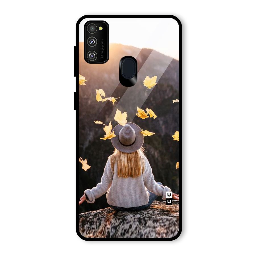 Leaf Rain Sunset Glass Back Case for Galaxy M30s