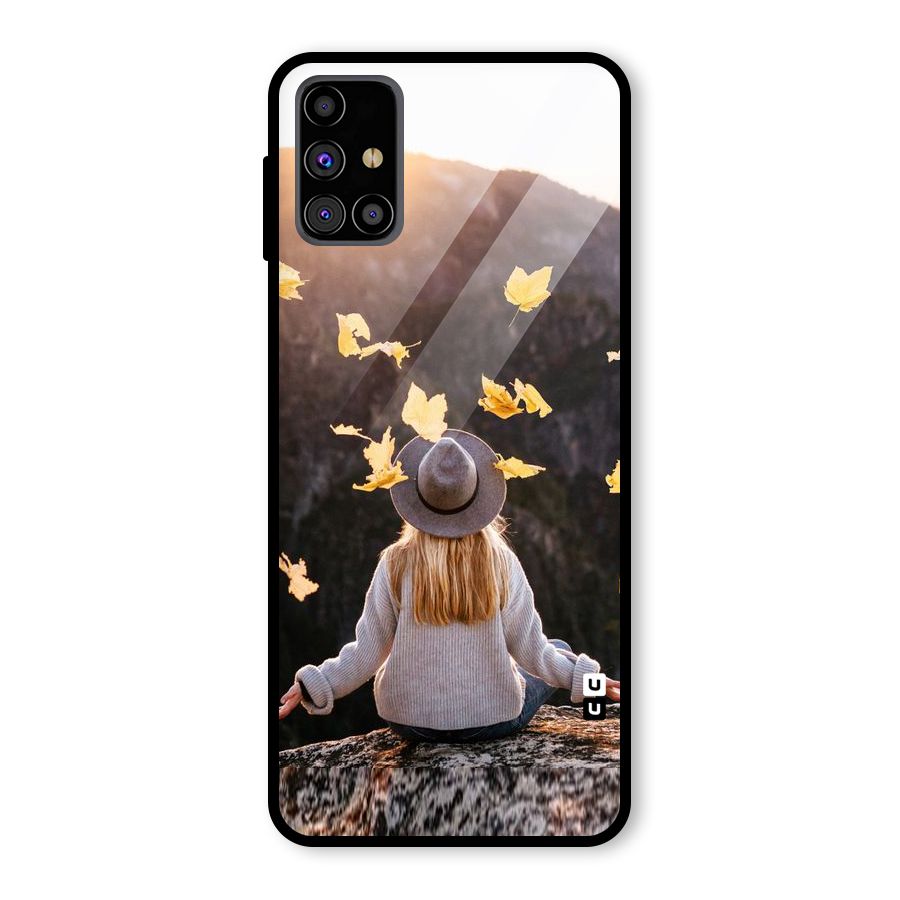 Leaf Rain Sunset Glass Back Case for Galaxy M31s