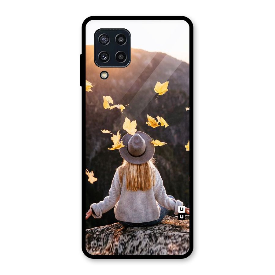 Leaf Rain Sunset Glass Back Case for Galaxy M32