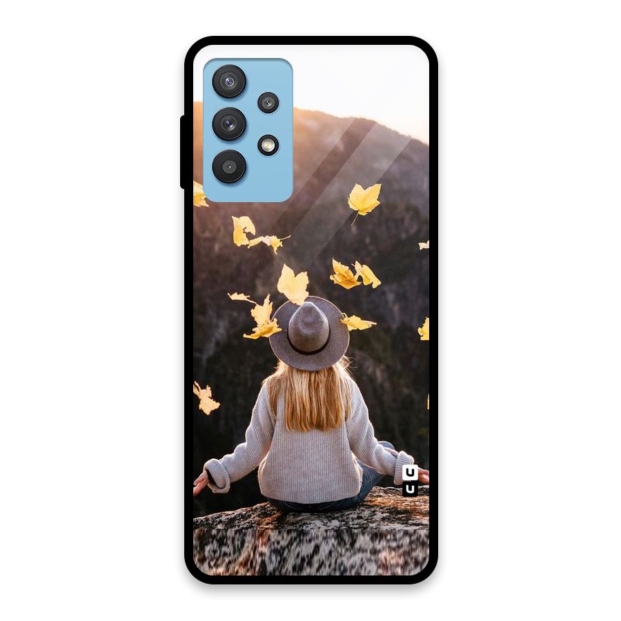 Leaf Rain Sunset Glass Back Case for Galaxy M32 5G