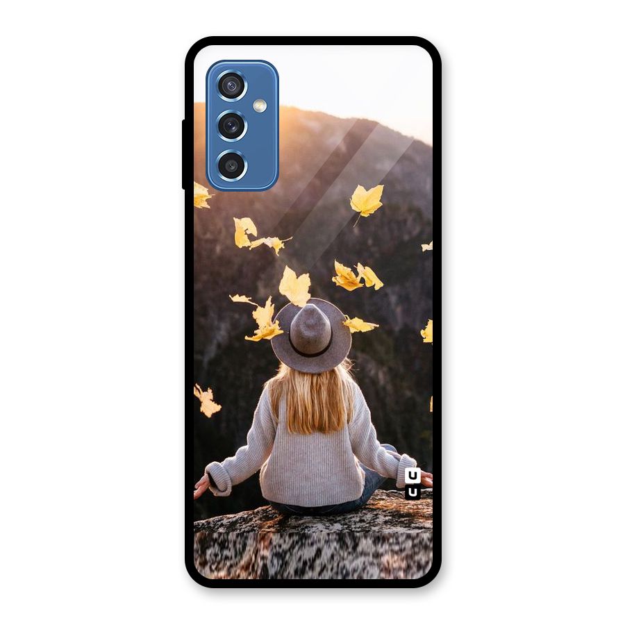 Leaf Rain Sunset Glass Back Case for Galaxy M52 5G