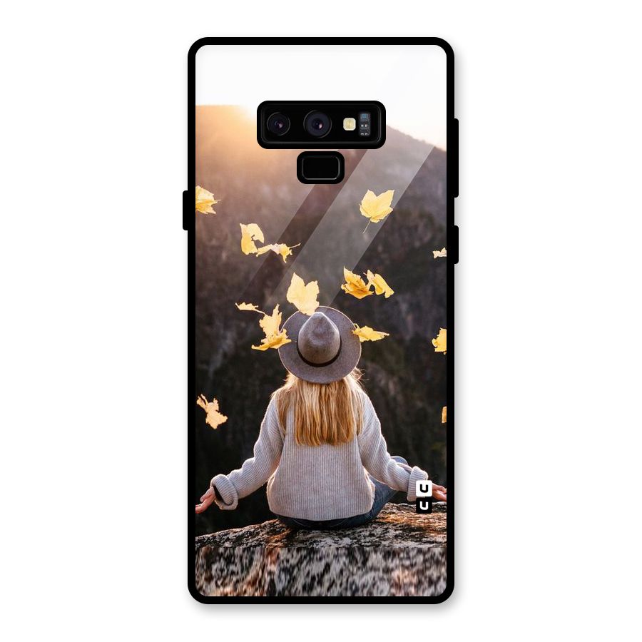 Leaf Rain Sunset Glass Back Case for Galaxy Note 9