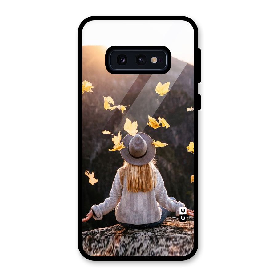 Leaf Rain Sunset Glass Back Case for Galaxy S10e