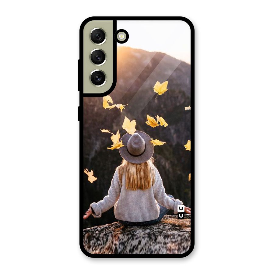 Leaf Rain Sunset Glass Back Case for Galaxy S21 FE 5G