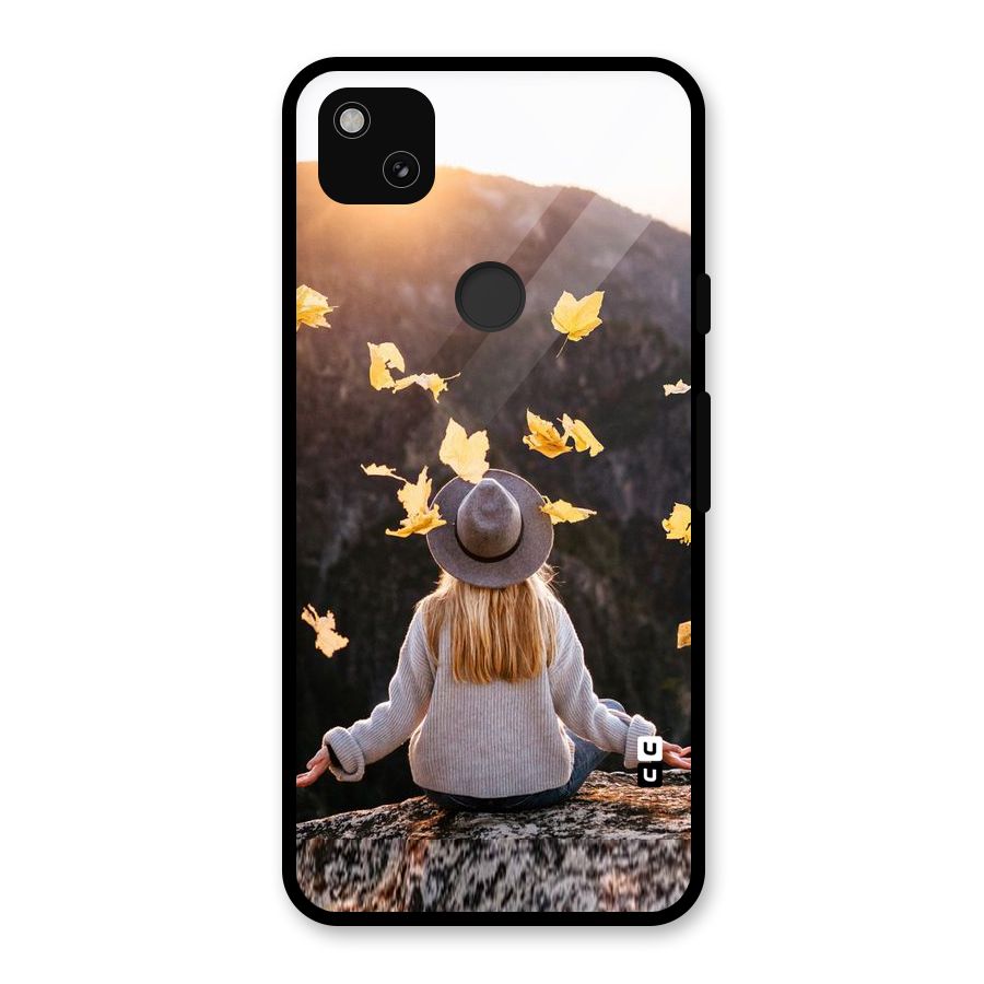 Leaf Rain Sunset Glass Back Case for Google Pixel 4a