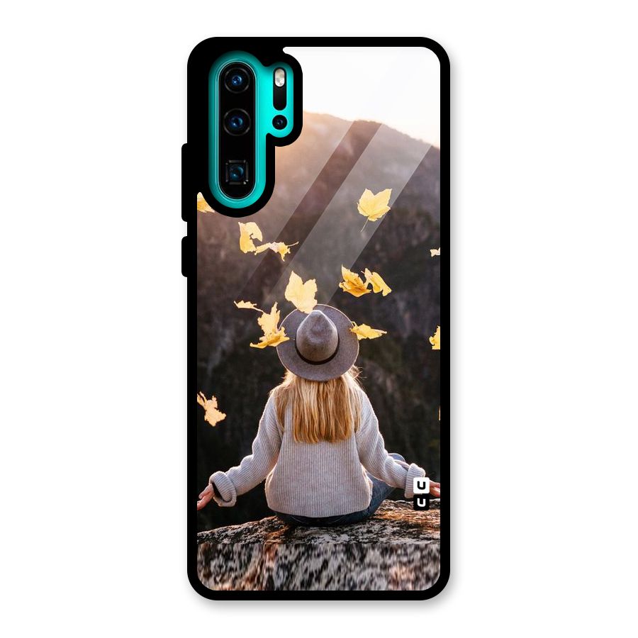 Leaf Rain Sunset Glass Back Case for Huawei P30 Pro