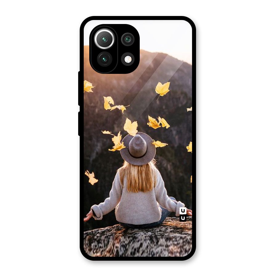 Leaf Rain Sunset Glass Back Case for Mi 11 Lite NE 5G