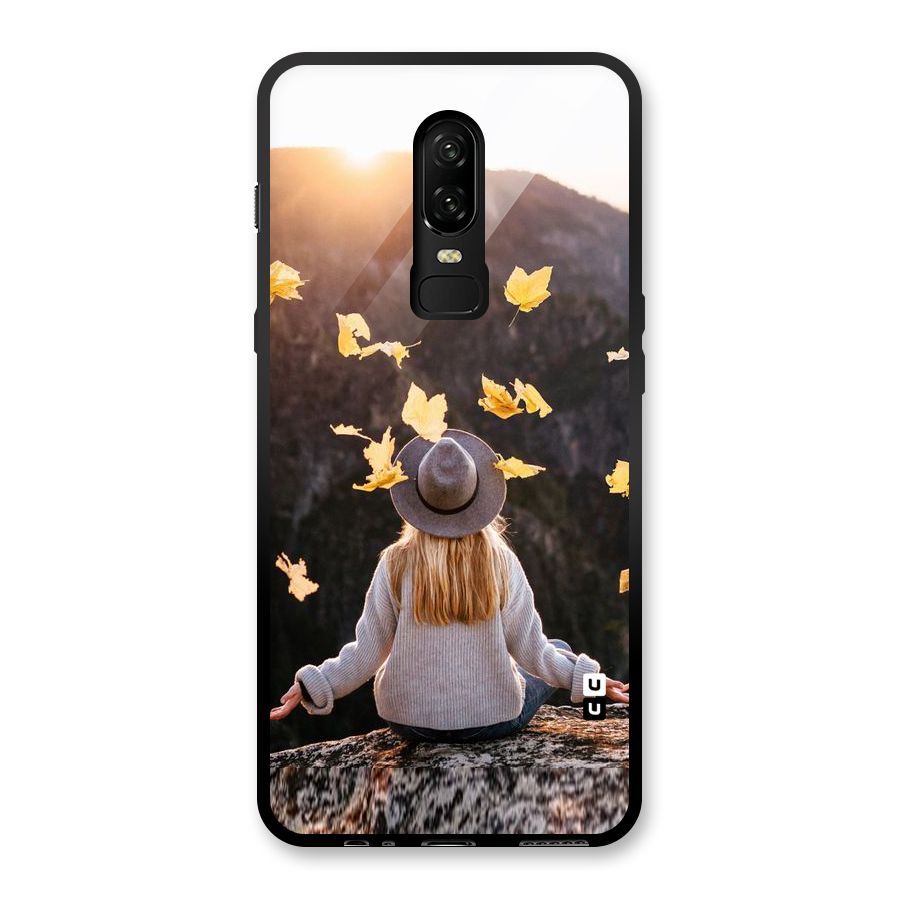Leaf Rain Sunset Glass Back Case for OnePlus 6