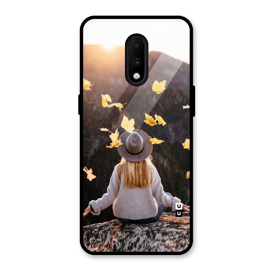 Leaf Rain Sunset Glass Back Case for OnePlus 7