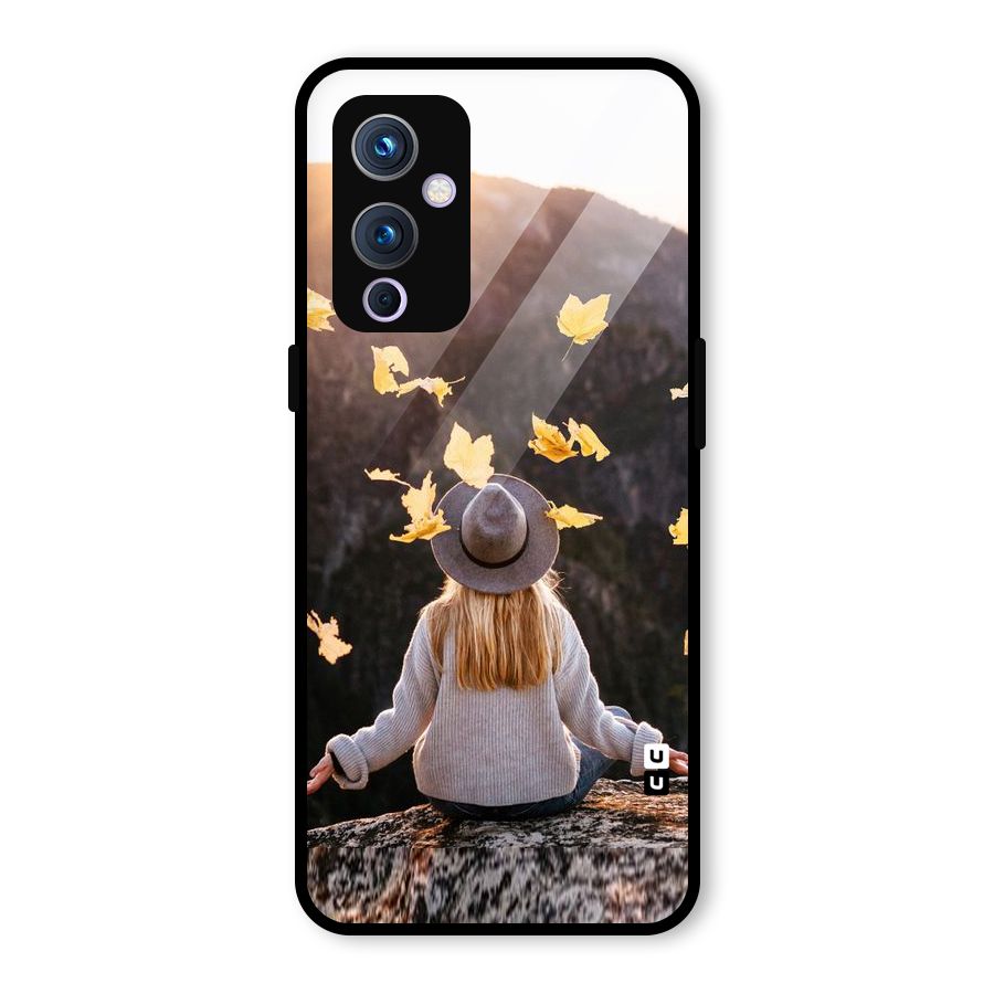 Leaf Rain Sunset Glass Back Case for OnePlus 9