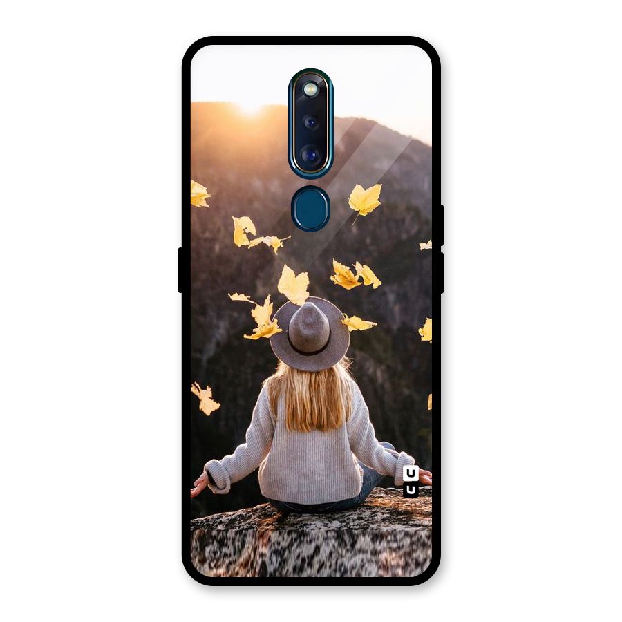 Leaf Rain Sunset Glass Back Case for Oppo F11 Pro