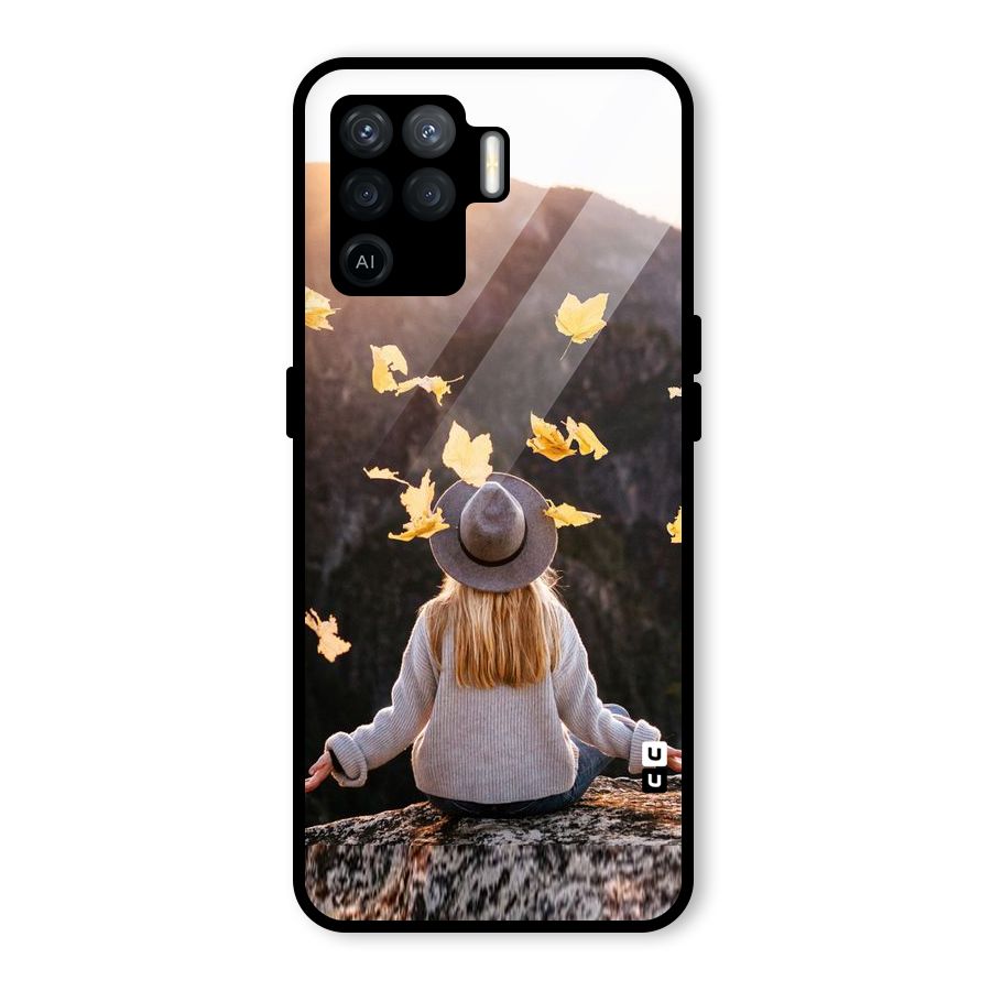 Leaf Rain Sunset Glass Back Case for Oppo F19 Pro