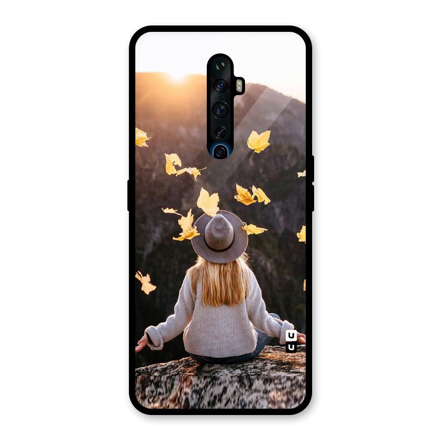 Leaf Rain Sunset Glass Back Case for Oppo Reno2 Z