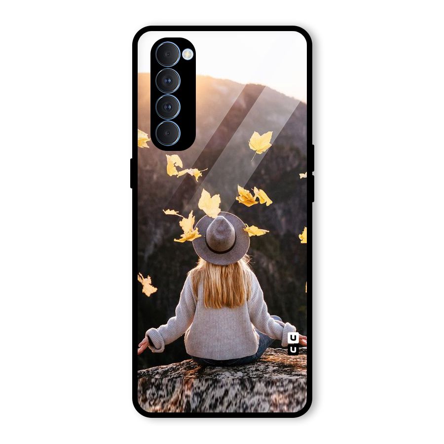 Leaf Rain Sunset Glass Back Case for Oppo Reno4 Pro