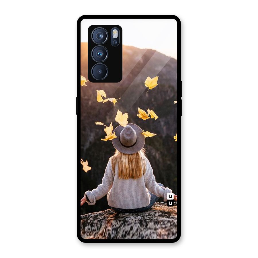 Leaf Rain Sunset Glass Back Case for Oppo Reno6 Pro 5G
