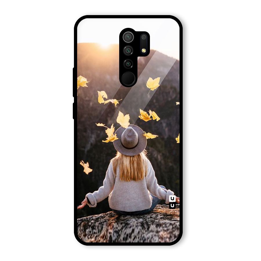 Leaf Rain Sunset Glass Back Case for Poco M2