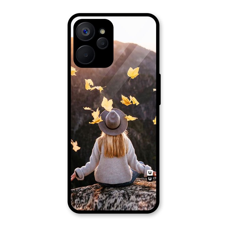 Leaf Rain Sunset Glass Back Case for Realme 9i 5G