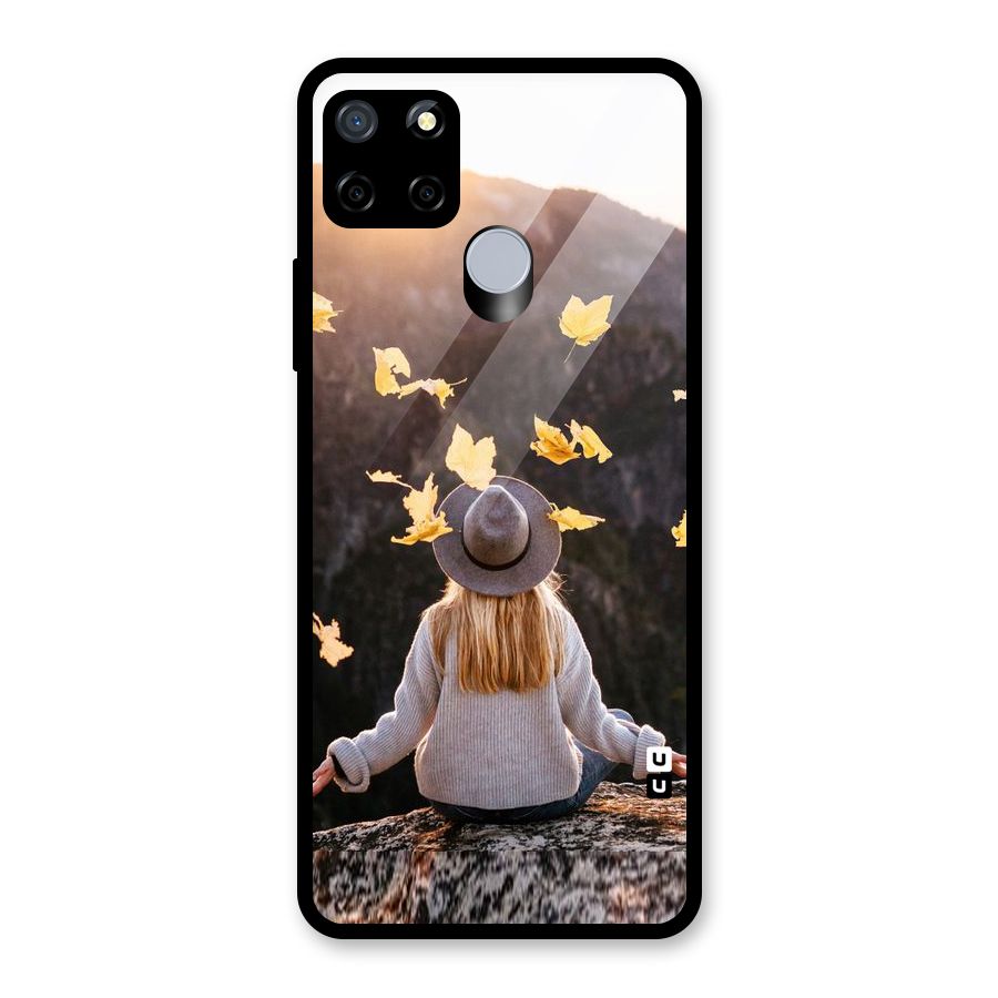 Leaf Rain Sunset Glass Back Case for Realme C15