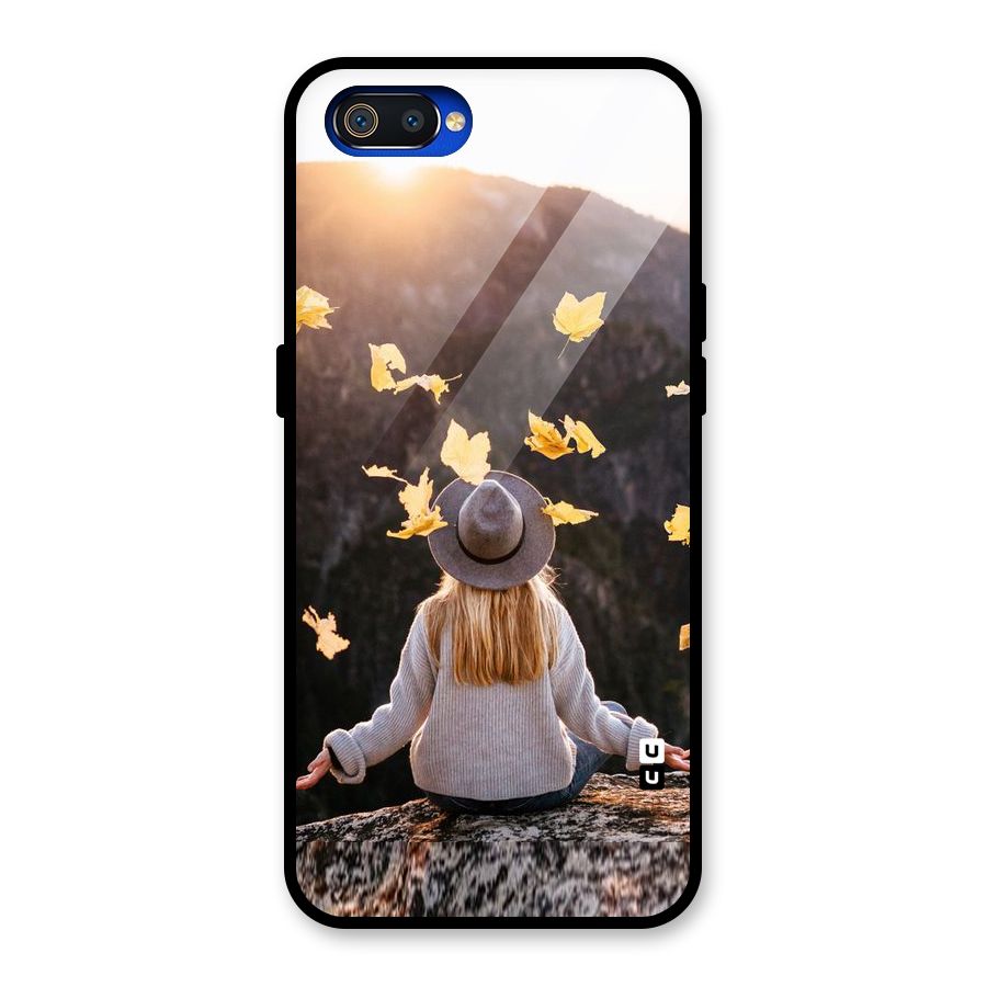 Leaf Rain Sunset Glass Back Case for Realme C2