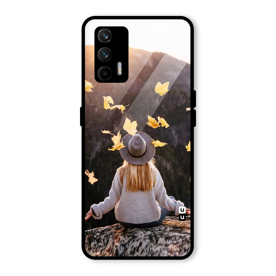 Leaf Rain Sunset Glass Back Case for Realme GT 5G
