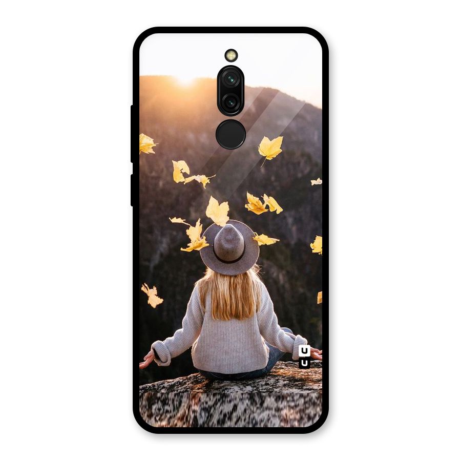 Leaf Rain Sunset Glass Back Case for Redmi 8