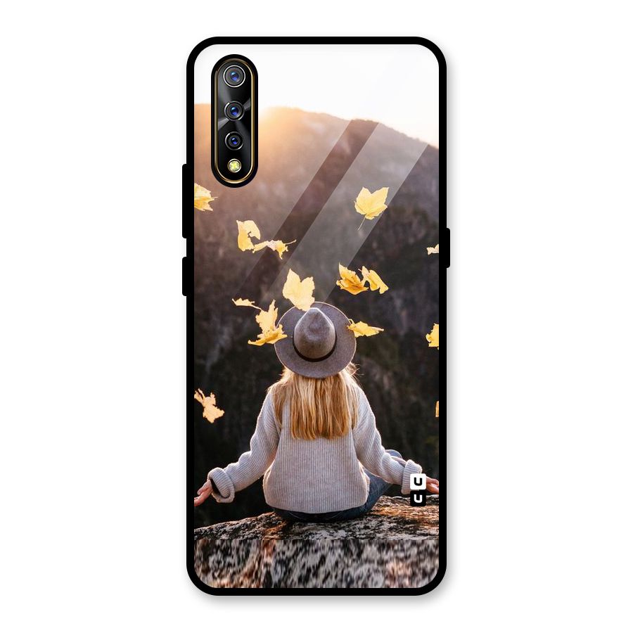 Leaf Rain Sunset Glass Back Case for Vivo S1