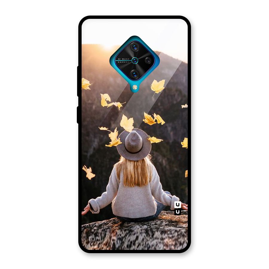 Leaf Rain Sunset Glass Back Case for Vivo S1 Pro