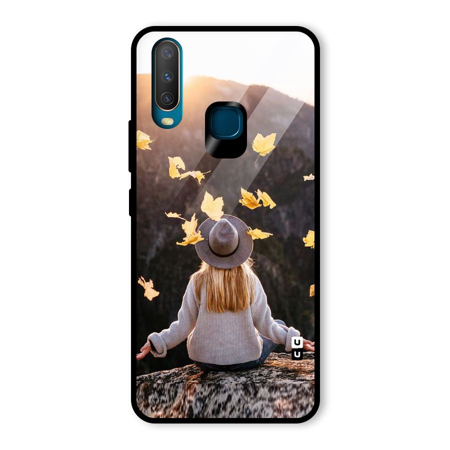 Leaf Rain Sunset Glass Back Case for Vivo U10