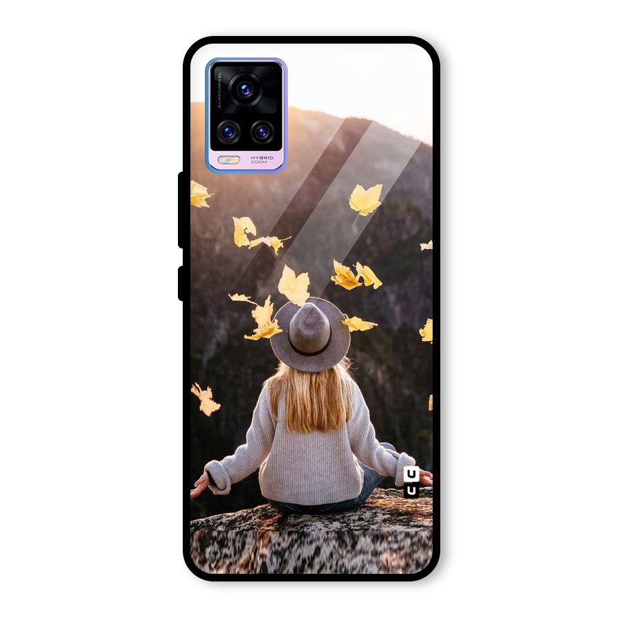 Leaf Rain Sunset Glass Back Case for Vivo V20 Pro