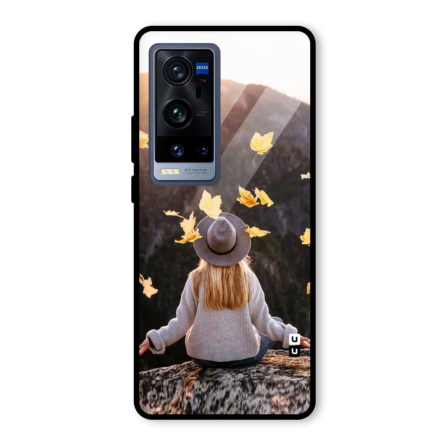 Leaf Rain Sunset Glass Back Case for Vivo X60 Pro Plus