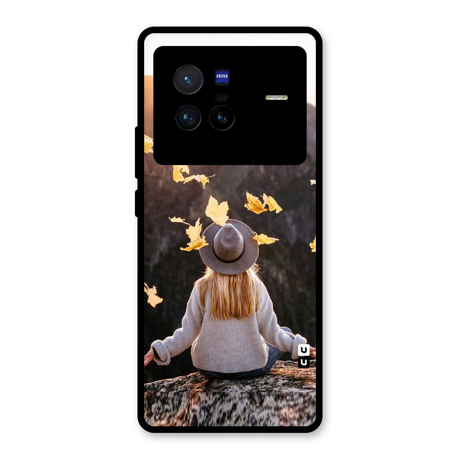 Leaf Rain Sunset Glass Back Case for Vivo X80
