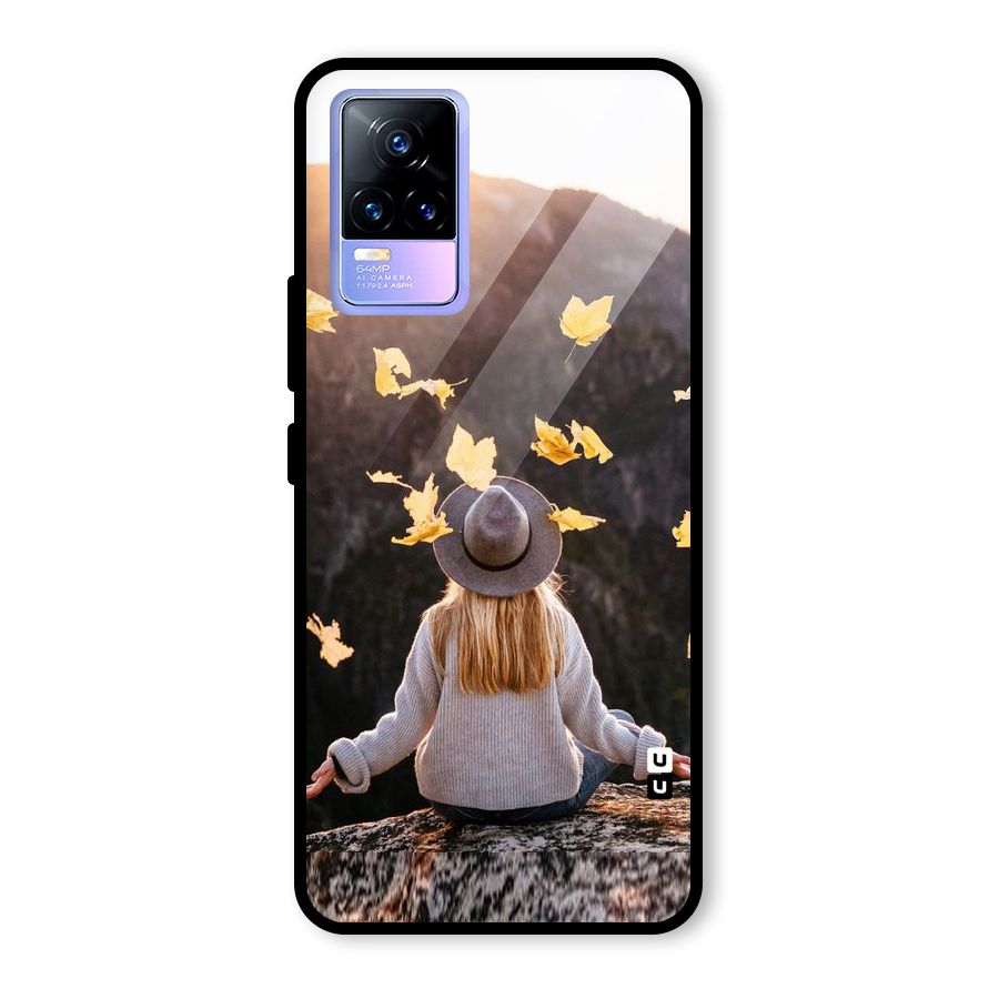 Leaf Rain Sunset Glass Back Case for Vivo Y73