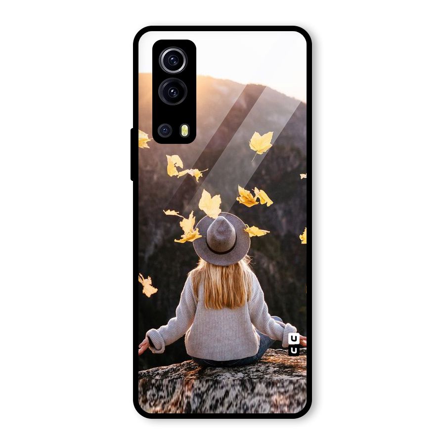 Leaf Rain Sunset Glass Back Case for Vivo iQOO Z3
