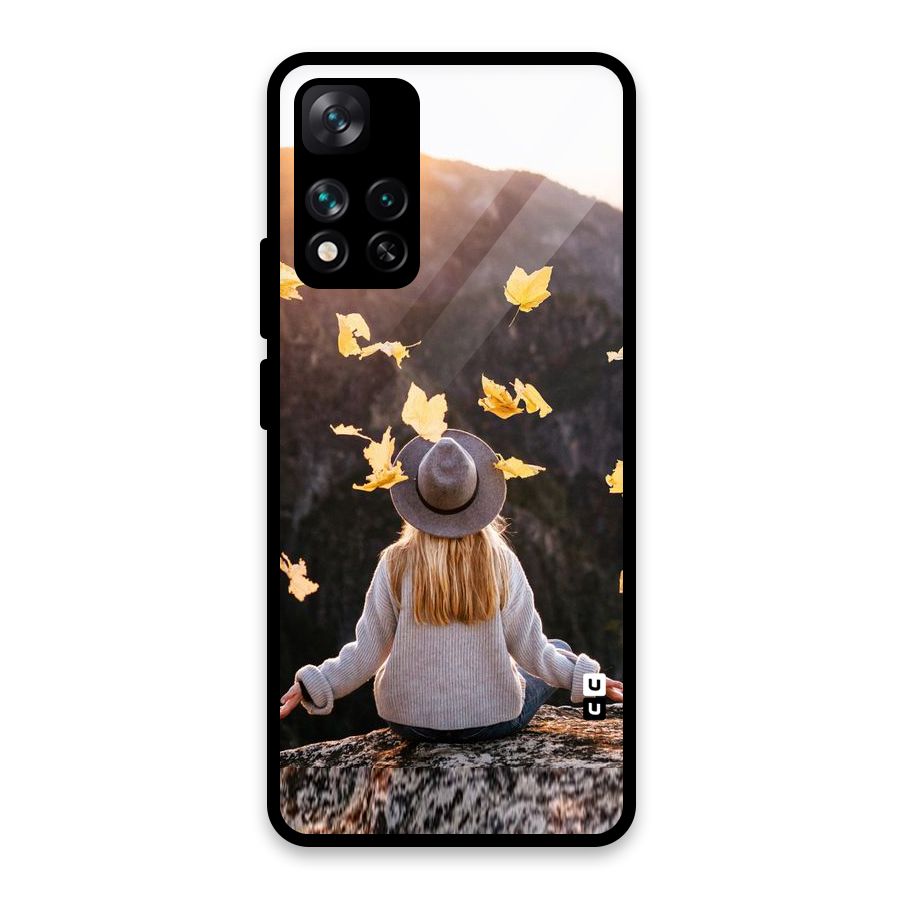 Leaf Rain Sunset Glass Back Case for Xiaomi 11i HyperCharge 5G