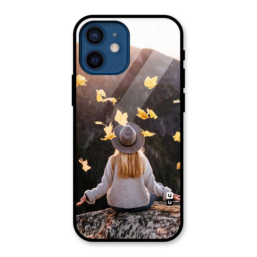 Leaf Rain Sunset Glass Back Case for iPhone 12 Mini