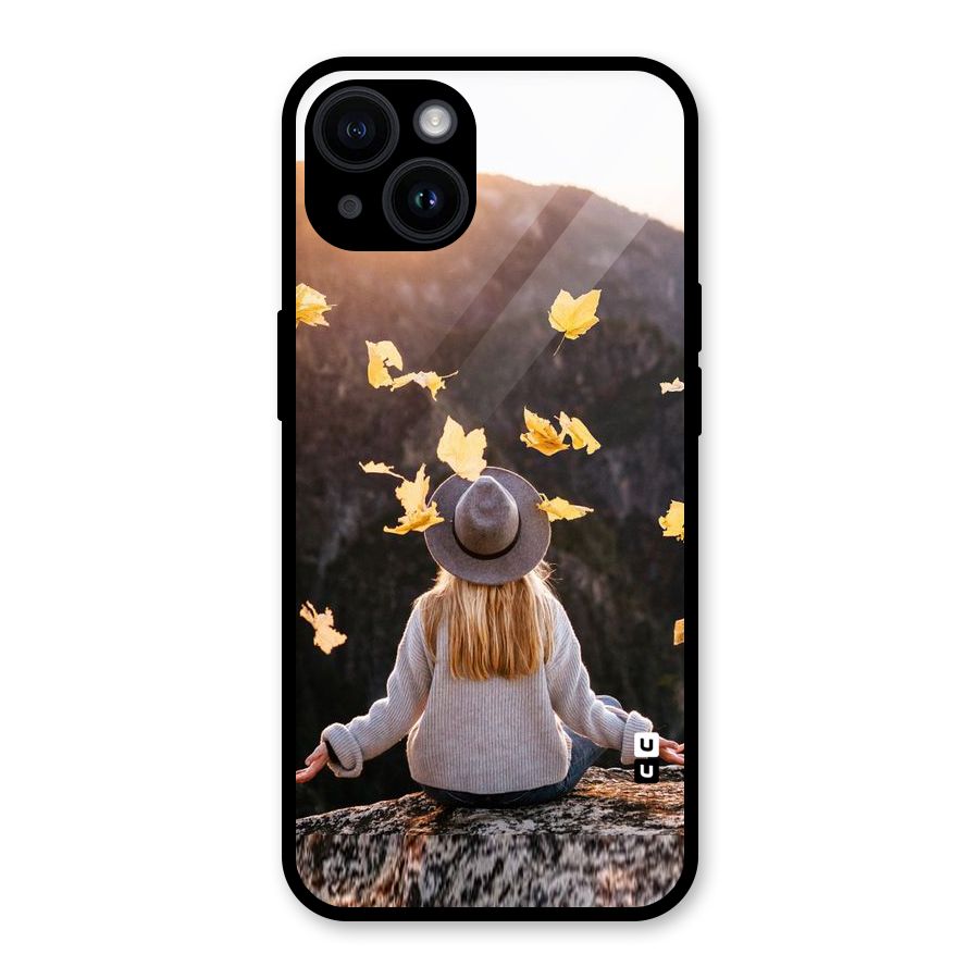 Leaf Rain Sunset Glass Back Case for iPhone 14