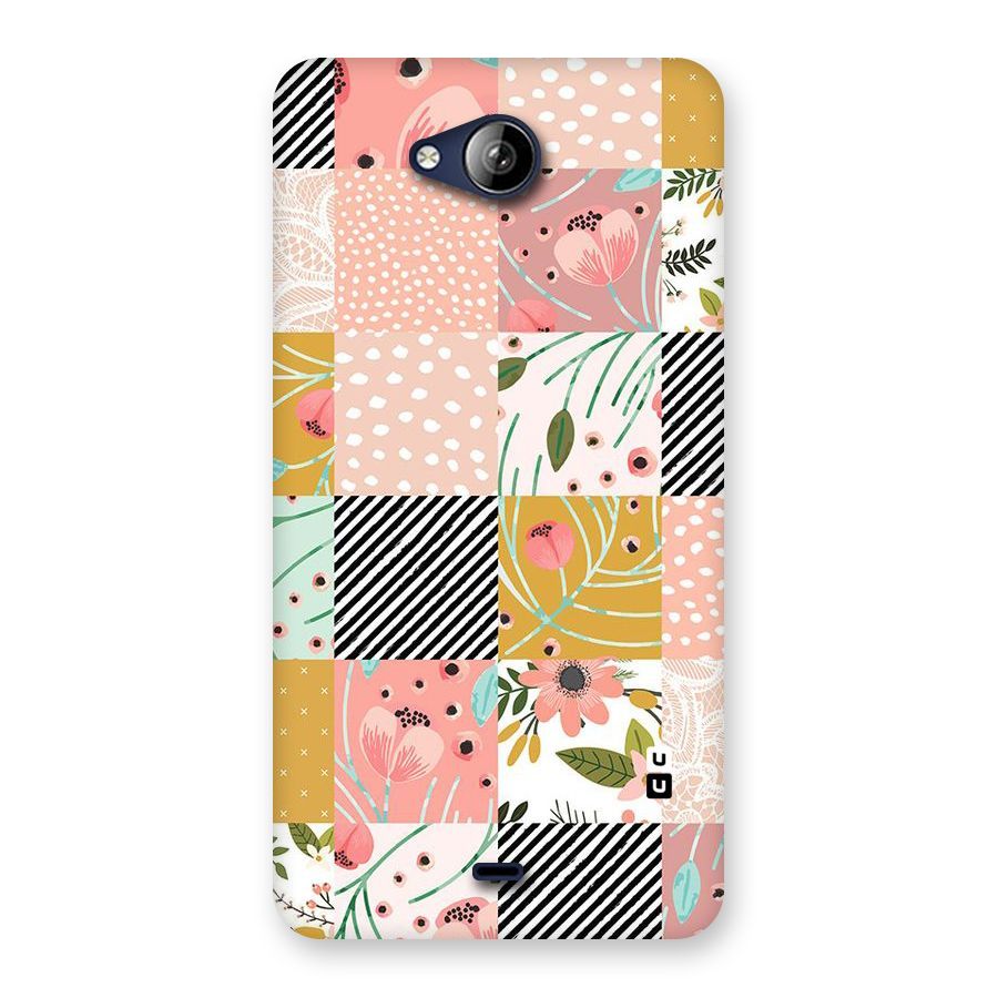 Leaf Stripe Polka Back Case for Canvas Play Q355