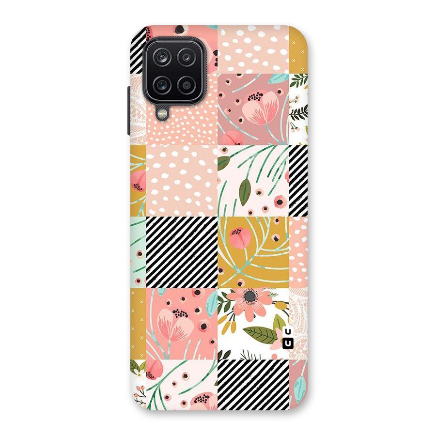 Leaf Stripe Polka Back Case for Galaxy A12