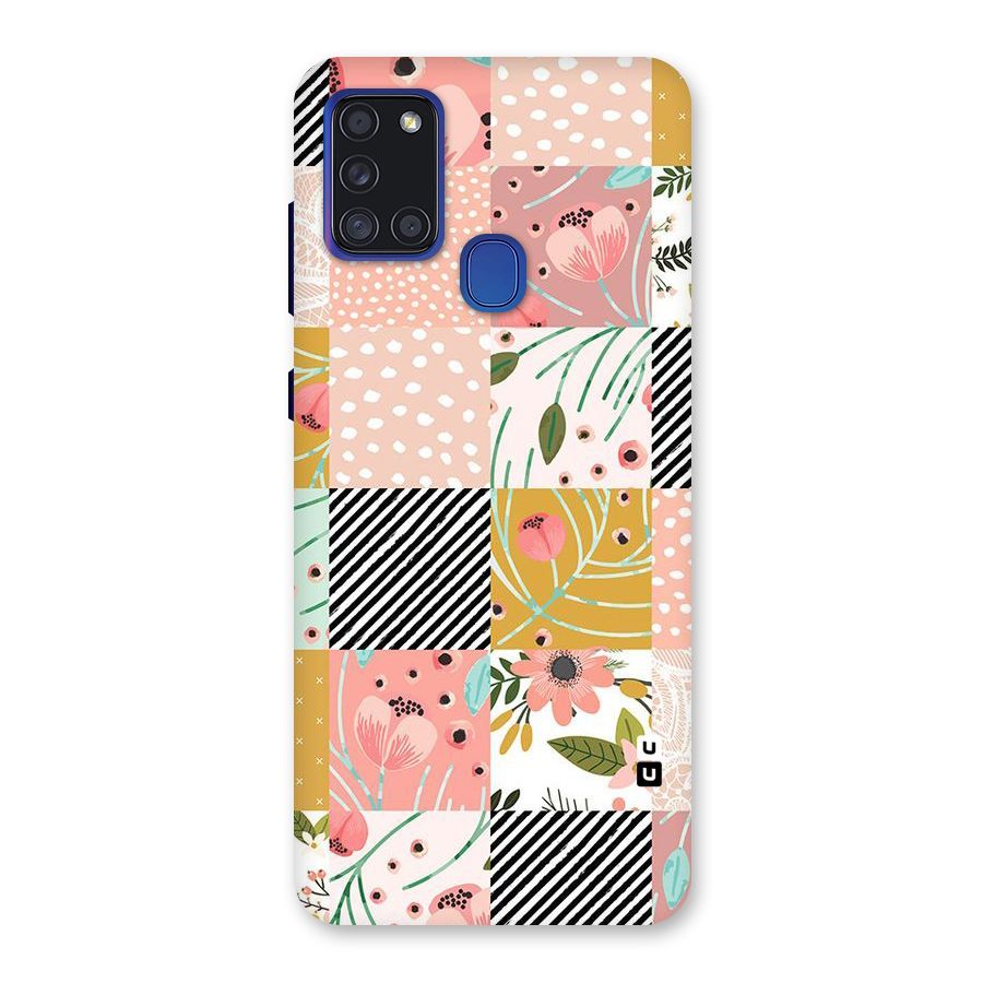 Leaf Stripe Polka Back Case for Galaxy A21s