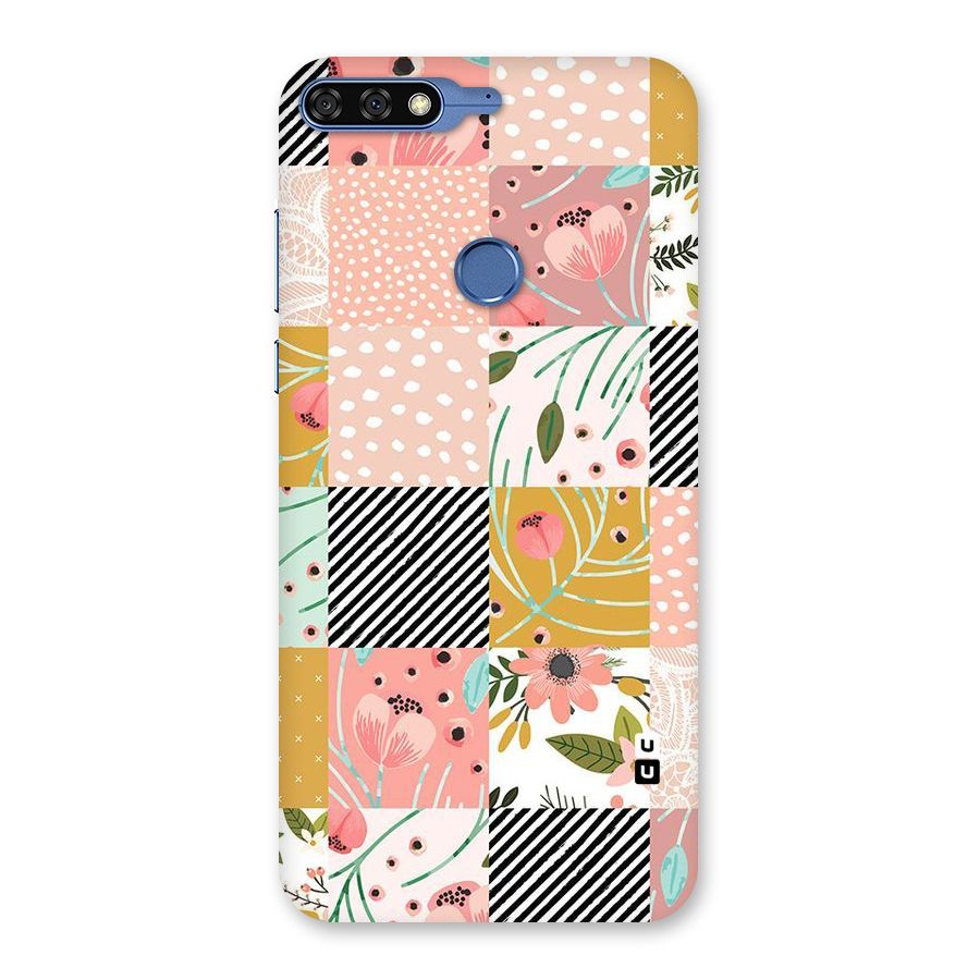 Leaf Stripe Polka Back Case for Honor 7C